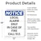 Signmission Local Alarm Only In Case Of Fire OSHA Notice Sign, Aluminum, 12in W x 18in L, 2PK OS-2PACK-NS-A-1218-V-14026 - alternate 2